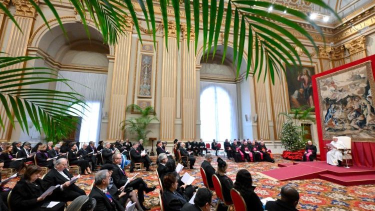 Buổi gặp của Đức Thánh Cha với ngoại giao đoàn 8/1/2024  (Vatican Media)