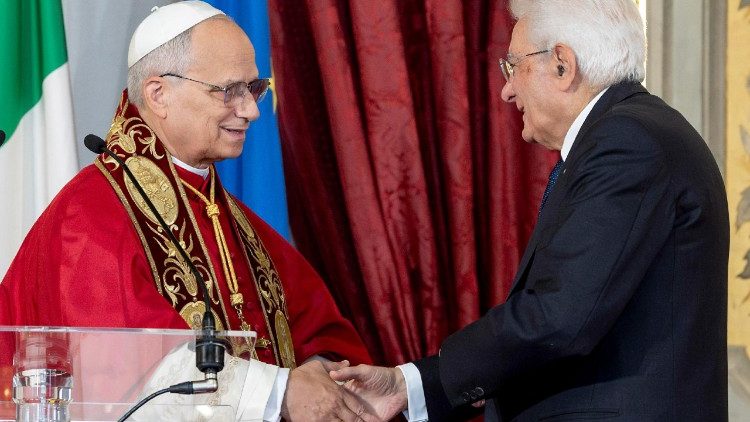 Đức Thánh Cha Lêô XIV và Tổng thống Ý Sergio Mattarella